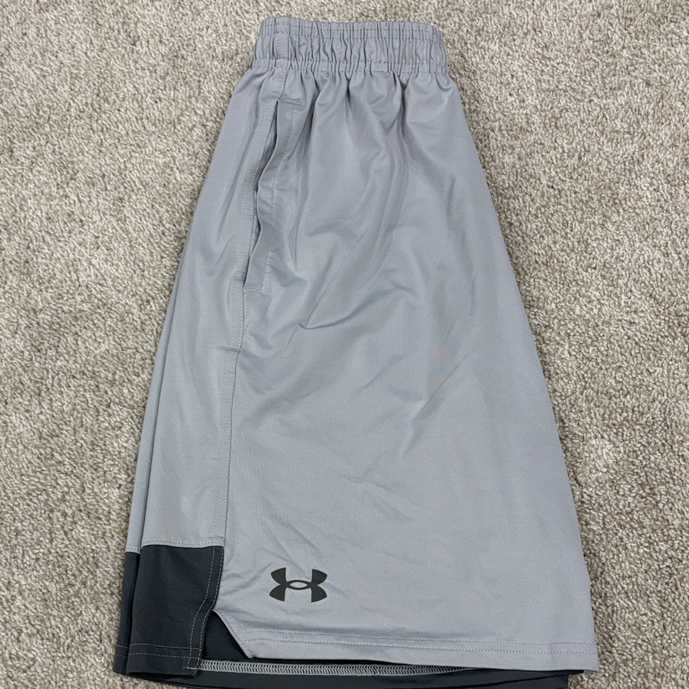 Under Armour Men's Gray and Black Athletic Shorts